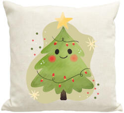 printfashion Cuki karácsonyfa - Párnahuzat, Díszpárnahuzat - Lenvászon (5435912)
