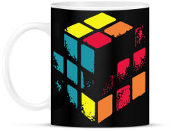 printfashion Kopott Rubik kocka - Bögre - Fekete (15637629)
