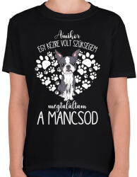 printfashion Megtaláltam a mancsod - Boston Terrier - Gyerek póló - Fekete (5455645)