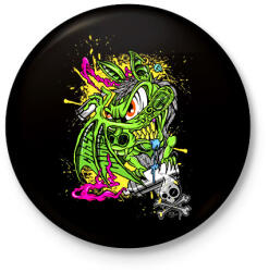printfashion Graffiti - Kitűző, hűtőmágnes - Fekete (14836220)