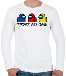 printfashion Among us trust no one - ne bízz senkiben - Férfi hosszú ujjú póló - Fehér (4120118)