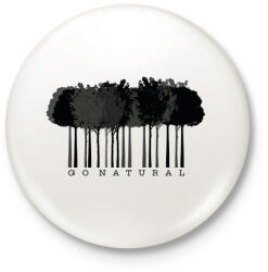 printfashion Go natural - vonalkód - Kitűző, hűtőmágnes - Fehér (7325660)