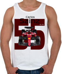 printfashion Carlos Sainz 55 autóversenyző - fekete felirat - Férfi atléta - Fehér (16039788)