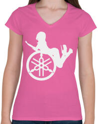 printfashion Yamahaa girl - Női V-nyakú póló - Rózsaszín (2237916)