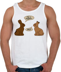 printfashion Csokinyulak - fáj a seggem - Férfi atléta - Fehér (4102151)