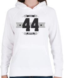 printfashion b-day-44-dark-lightgrey - Női kapucnis pulóver - Fehér (511622)