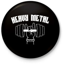 printfashion Heavy Metal súlyemelés - Kitűző, hűtőmágnes - Fekete (14743296)