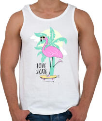 printfashion Gördeszkás flamingó - Férfi atléta - Fehér (3022334)