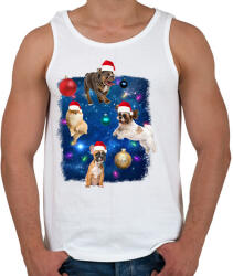 printfashion Kutyás karácsony - Férfi atléta - Fehér (11425926)