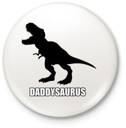 printfashion T-rex család - Daddysaurus - Kitűző, hűtőmágnes - Fehér (13853469)