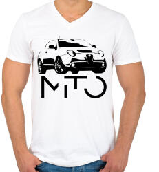 printfashion Mito Alfa - Férfi V-nyakú póló - Fehér (13778887)