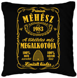 printfashion Prémium méhész - Évszámmal - Párnahuzat, Díszpárnahuzat - Fekete (13171876)