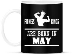 printfashion Fitnessz királyok májusban születtek - Bögre - Fekete (1402654)