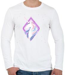 printfashion Unikornis felnőtteknek - Férfi hosszú ujjú póló - Fehér (1036602)