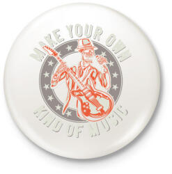 printfashion Zene 02 - Make your own. . . - Kitűző, hűtőmágnes - Fehér (4945679)