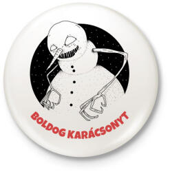 printfashion BOLDOG KARÁCSONYT - Kitűző, hűtőmágnes - Fehér (9545118)