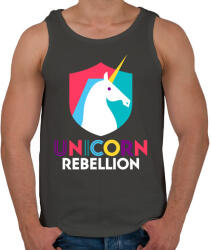 printfashion Unikornis lázadás - Férfi atléta - Sötétszürke (950112)
