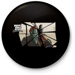 printfashion GTA intro - Kitűző, hűtőmágnes - Fekete (3101709)
