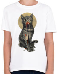 printfashion Macska-egér - Gyerek póló - Fehér (2051488)
