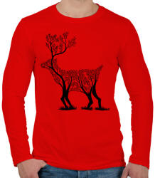 printfashion Szarvas fa - Férfi hosszú ujjú póló - Piros (127074)