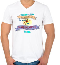 printfashion Glutenfree3 - Férfi V-nyakú póló - Fehér (832377)