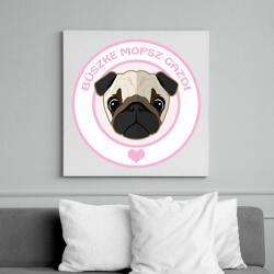printfashion Büszke gazdi: Mopsz - Vászonkép - Fehér (6628789)