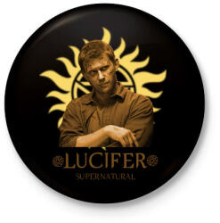 printfashion LUCIFER SUPERNATURAL - Kitűző, hűtőmágnes - Fekete (3097254)