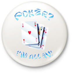 printfashion Póker - Kitűző, hűtőmágnes - Fehér (6104641)