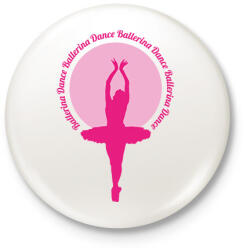 printfashion Ballerina Dance - Kitűző, hűtőmágnes - Fehér (7166472)