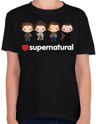 printfashion Supernatural - Gyerek póló - Fekete (5088906)