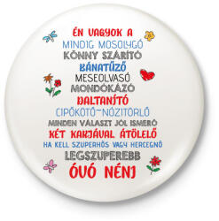 printfashion Én vagyok a legszuperebb óvó néni - sötét - Kitűző, hűtőmágnes - Fehér (7305532)