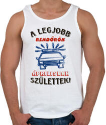 printfashion Rendőr szülinapja április színes - Férfi atléta - Fehér (5717524)
