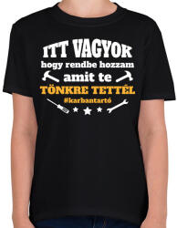 printfashion #karbantartó - Gyerek póló - Fekete (13865190)