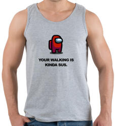 printfashion Your walking is kinda sus. - Férfi atléta - Sport szürke (4044626)