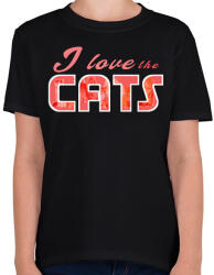 printfashion i love the cats - Gyerek póló - Fekete (13539638)