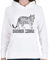 printfashion Danger zebra - Női kapucnis pulóver - Fehér (2015697)