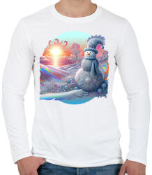 printfashion Hóember - Férfi hosszú ujjú póló - Fehér (15481067)