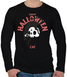 printfashion Halloween cat - Férfi hosszú ujjú póló - Fekete (9525738)