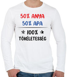 printfashion 100% tökéletesség - Férfi hosszú ujjú póló - Fehér (7273892)