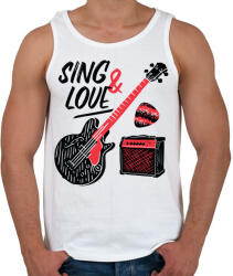 printfashion Gitáros énekes - Férfi atléta - Fehér (13677119)