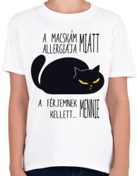 printfashion Macska allergia és férj - Gyerek póló - Fehér (4203956)
