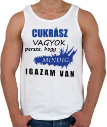printfashion Cukrász vagyok. . . - Férfi atléta - Fehér (16284080)