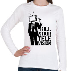 printfashion Kill your TV - Női hosszú ujjú póló - Fehér (412750)