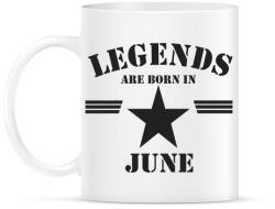 printfashion Legends are born in june - Bögre - Fehér (5171956)