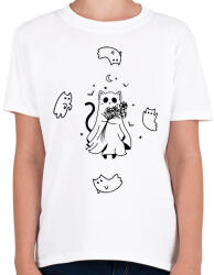 printfashion Cat ghosts - Gyerek póló - Fehér (14679668)