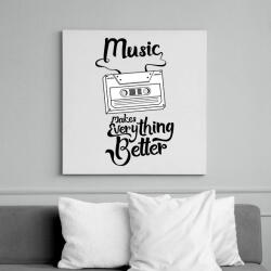 printfashion Music makes everything better - Vászonkép - Fehér (13988925)