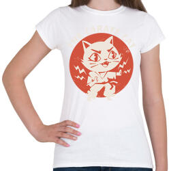 printfashion Karatés cica - Női póló - Fehér (12099753)