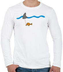 printfashion fiShark - Férfi hosszú ujjú póló - Fehér (2820225)