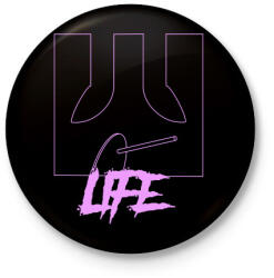 printfashion Life - Kitűző, hűtőmágnes - Fekete (3095985)