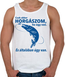 printfashion Horgász - Férfi atléta - Fehér (941880)